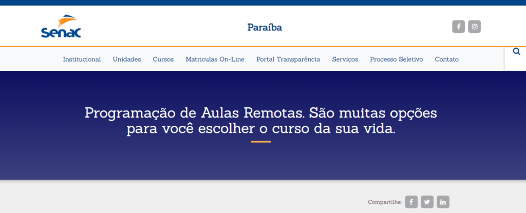 Site SENAC Paraíba